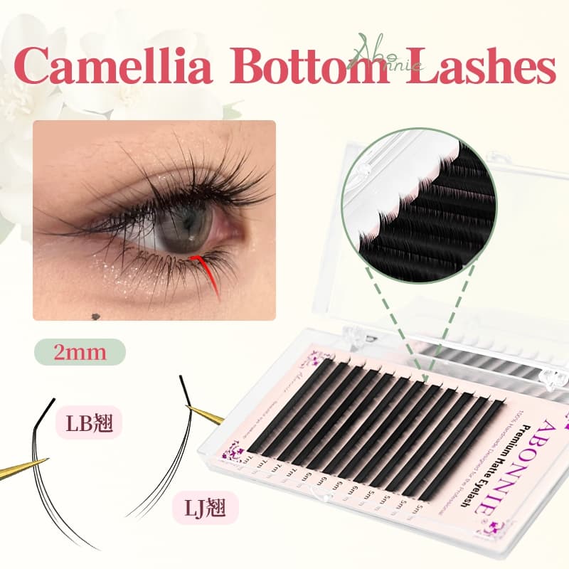 ABONNIE Camélia Cílios Inferiores LJ/LB Curl 5 6 7mm Mix Extensão De Individuais Natural Curto Vison Sob