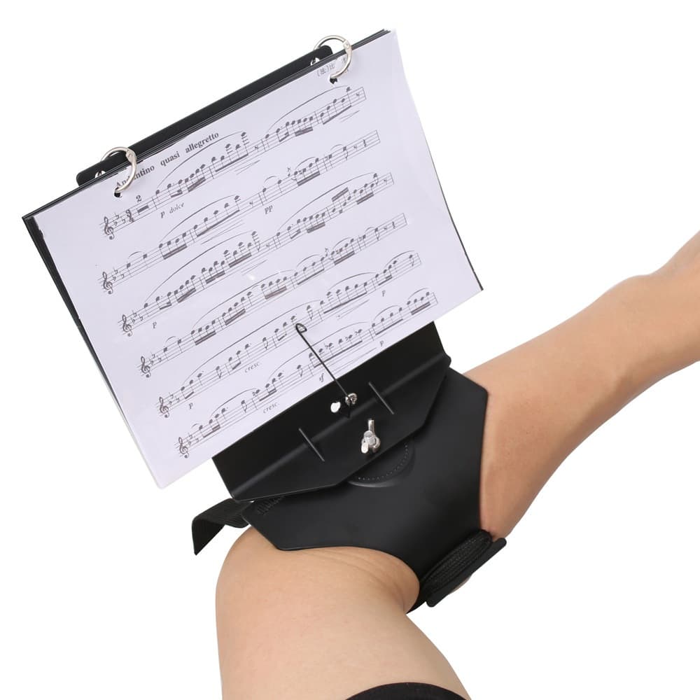 Suporte De Lira De Flauta Preta + 5 Páginas De Música , Portátil Ao Ar Livre , Clipe De Metal Antiderrapante Resistente