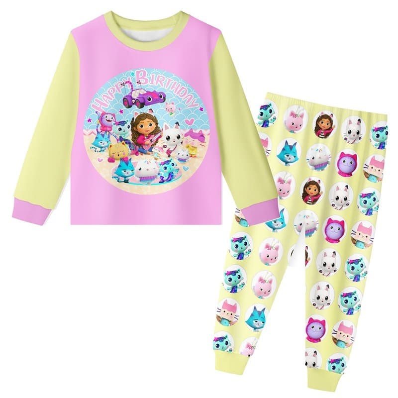 Cosplay Gabby's Dollhouse Meninas Conjuntos De Roupas Bonito Dos Desenhos Animados Moda Ternos 2-8 Anos Crianças
