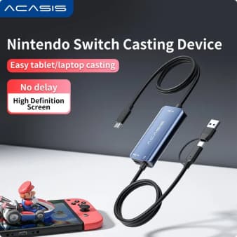 Placa De Captura De Áudio ACASIS USB 3.0 Mini Type-C Para-1080p/60fps , Jogos , Transmissão E Gravação Ao Vivo , Compatí