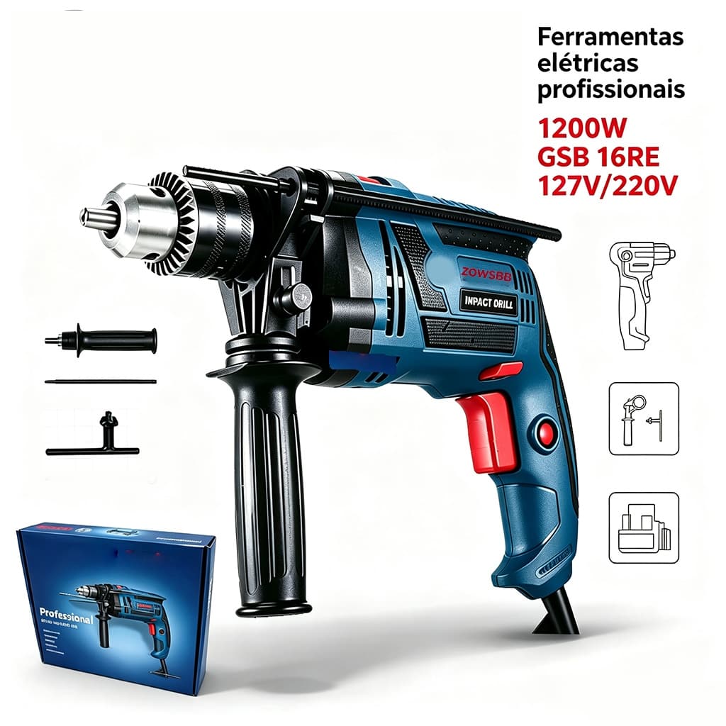 GSB 16 RE 1200W Profissional Furadeira De Impacto e parafusadeira Furadeira elétrica