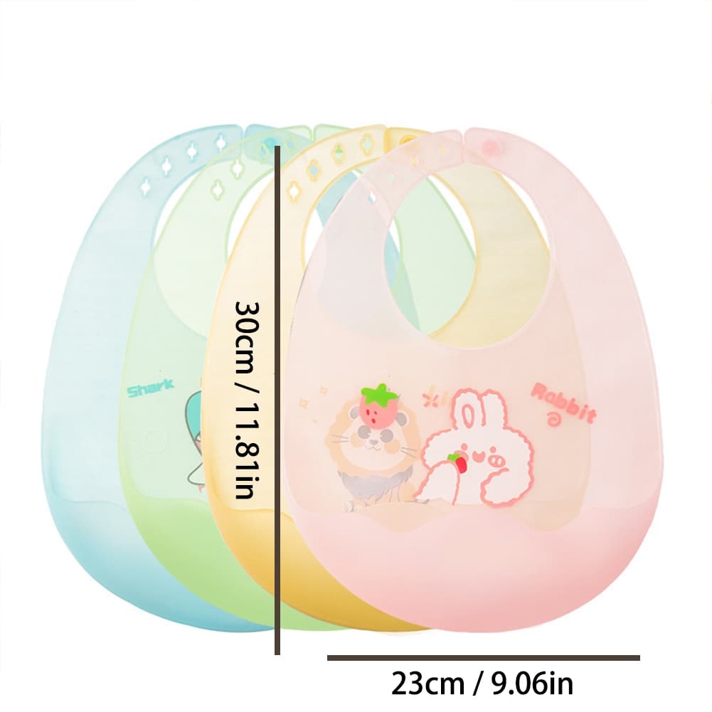 Babadores De Bebê À Prova D'água Fofos De Silicone Macio Para Crianças Avental De Comida Animal Estampado Super Fino Ali