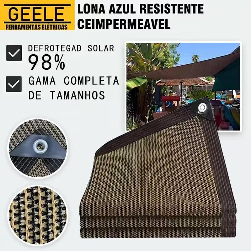 castanho /Amarelo castanho Tela Sombreamento 98% para Garagem e Piscina, Proteção UV e Grandes dimensões