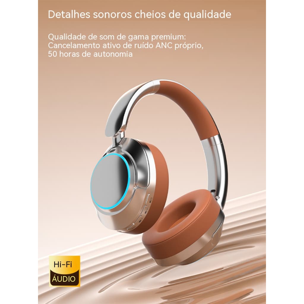 Fones De Ouvido Sem Fio Bluetooth TWS Com Cancelamento De Ruído Ativo ANC Fone Dobrável PC Gamer