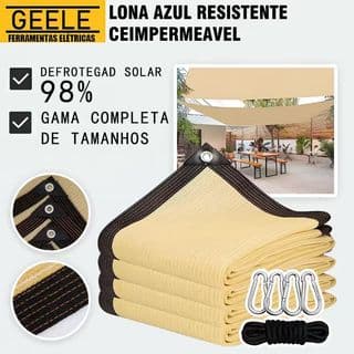 castanho /Amarelo castanho Tela Sombreamento 98% para Garagem e Piscina, Proteção UV e Instalação Rápida Vários tamanhos