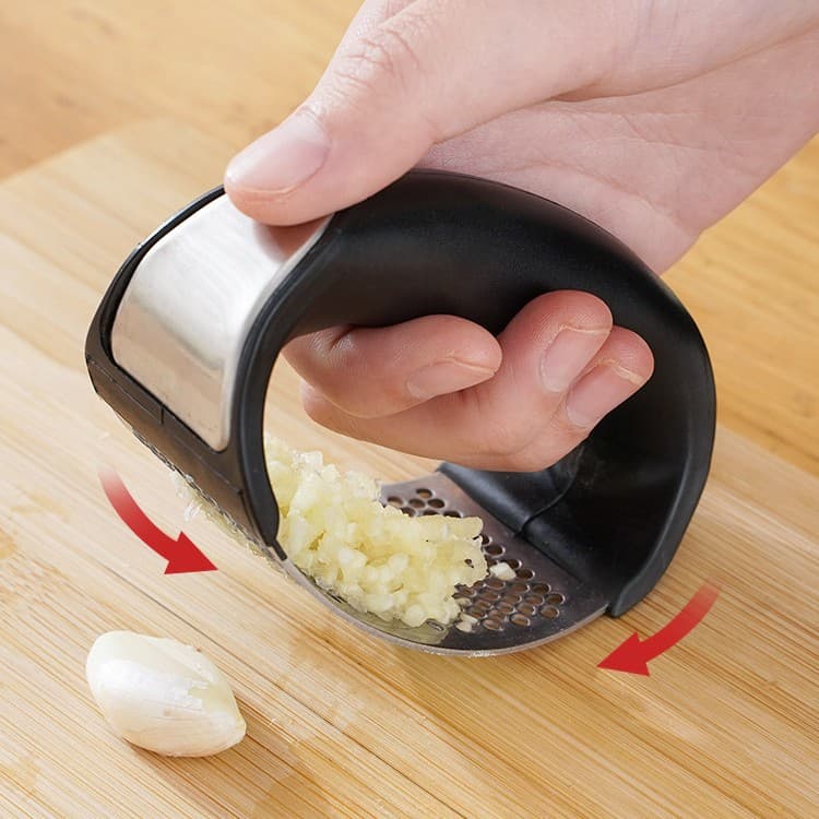 Prensa De Alho Em Aço Inoxidável Com Anel Espesso , Triturador Doméstico , Utensílio De Cozinha