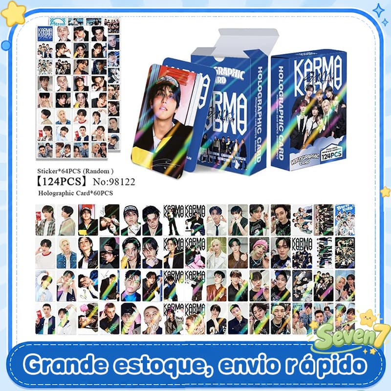 124Pcs/Box Stray Kids Photocards THIS & THAT DO IT Holographic LOMO Card FELIX Seungmin Lee Sabe HAN Sticker