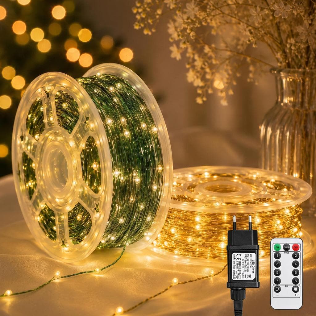 20 Metros 200 Luzes De Fadas LED USB Com Controle Remoto De 13 Botões 8 Modos De Flash À Prova D'água Fio De Cobre Prate
