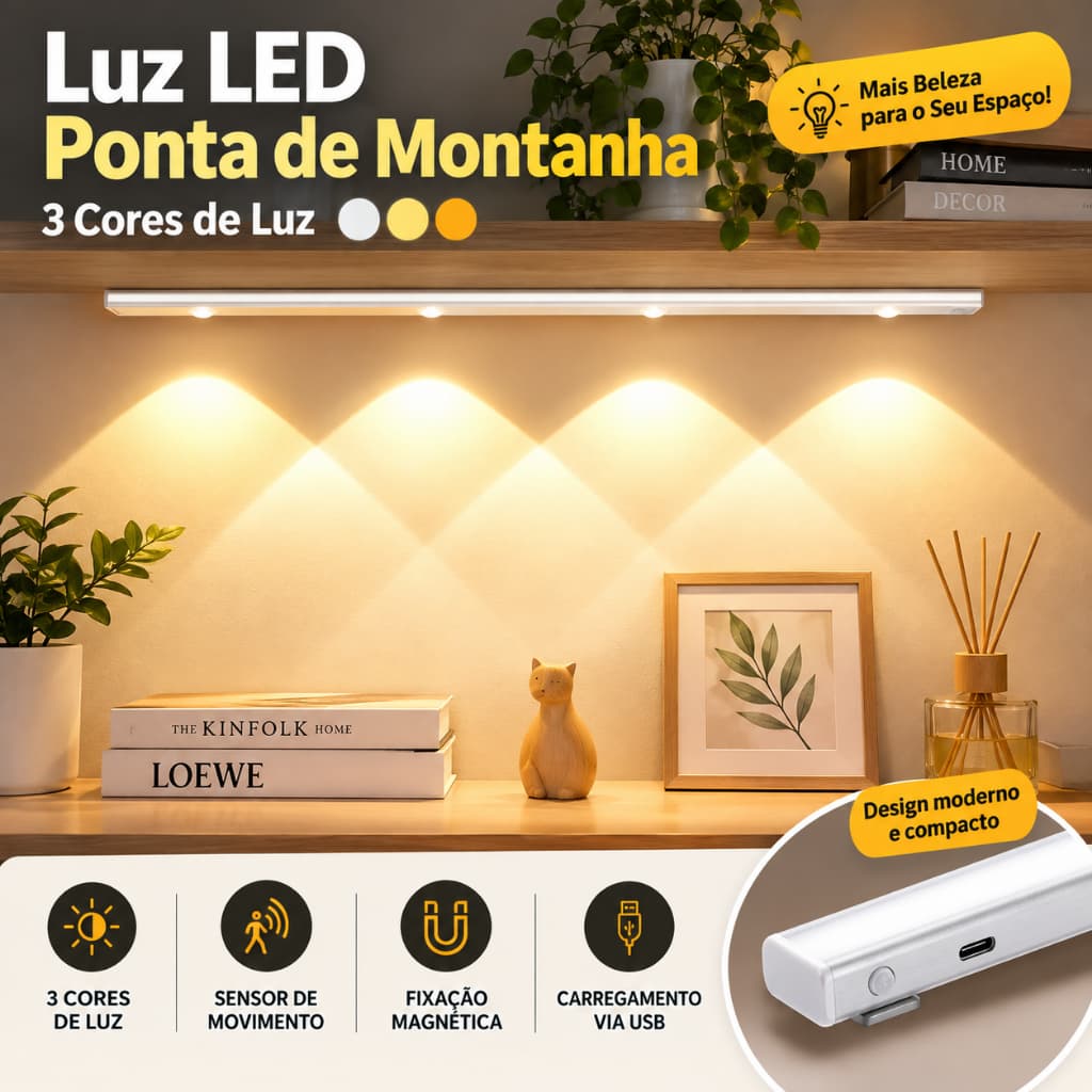 60CM Luz LED Sem Fio sensor De Inteligente Do Guarda-Roupa Quarto De Conveniência Carregamento USB