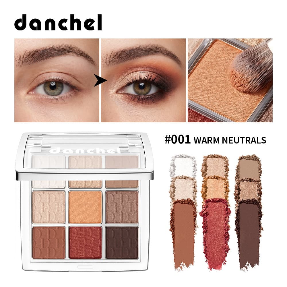 Danchel Artist 9 Cores Paleta De Sombras Fosco Metálico Brilhante Alto Pigmento Anti-Queda Portátil Maquiagem Para Os Ol