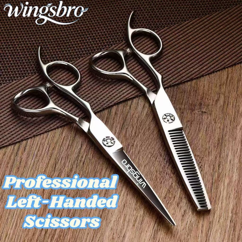 Tesoura Profissional De Corte De Cabelo Para Canhotos , 6.7 Polegadas , Plana E Desbaste , De Cabeleireiro , Salão De Be