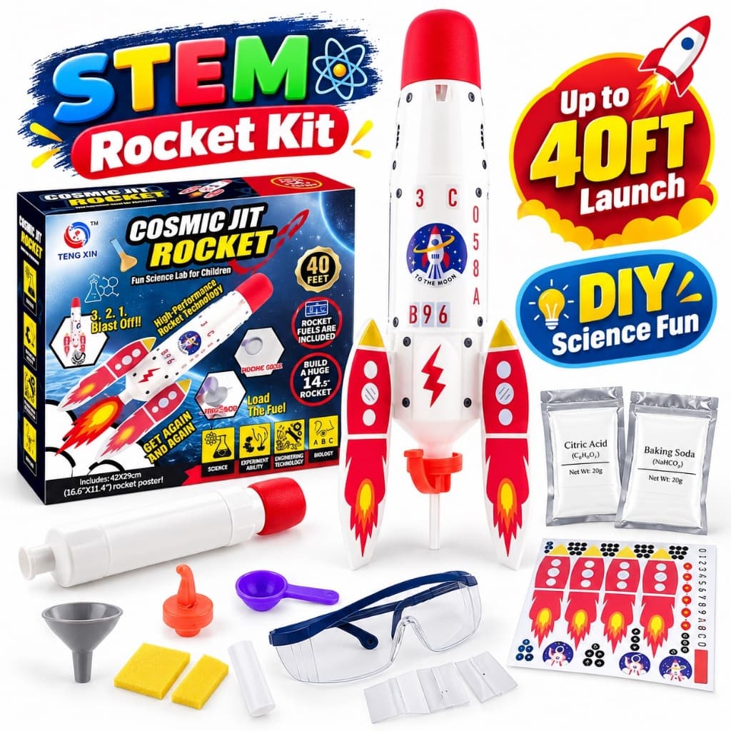 Kit De Experimento Científico Lançador De Foguetes De 40 Pés STEM DIY Brinquedo Educacional Ao Ar Livre Aniversário De C