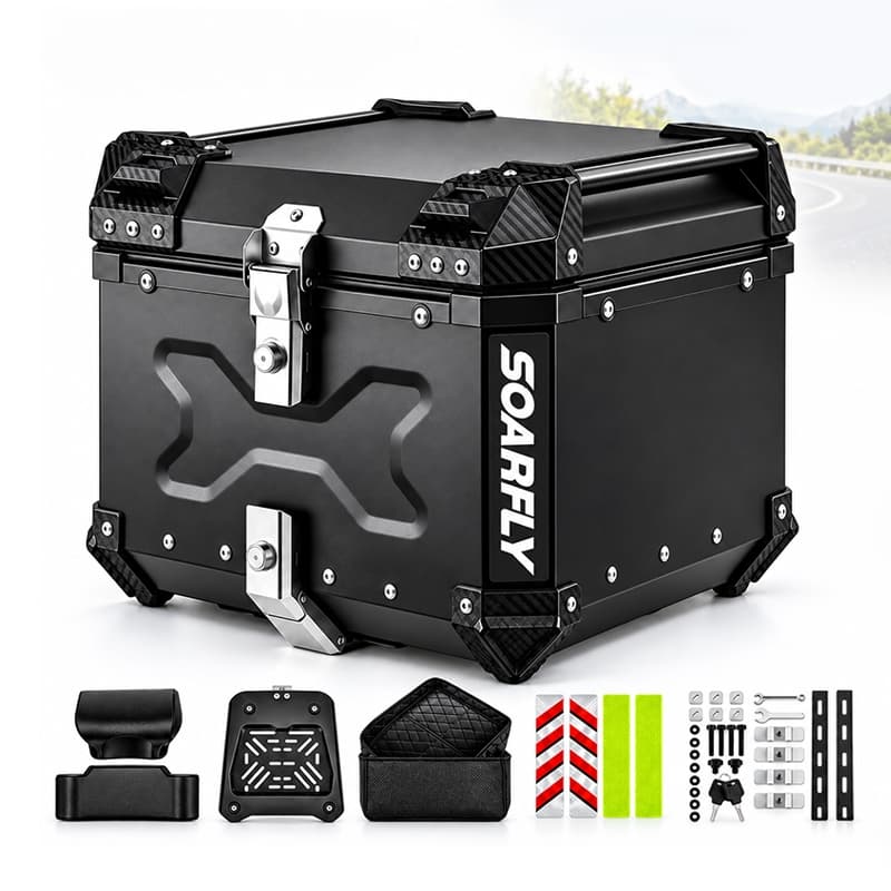 Soarfly Bauleto Moto 65 litros Alumínio Baú Para Moto Para Motocicleta