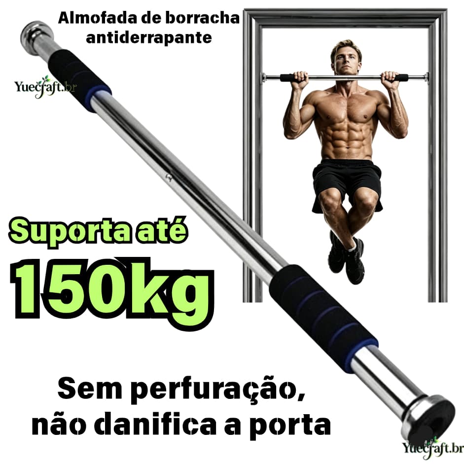 Barra Fixa Flexão Porta Apoio Regulável 64 a 100 Cm