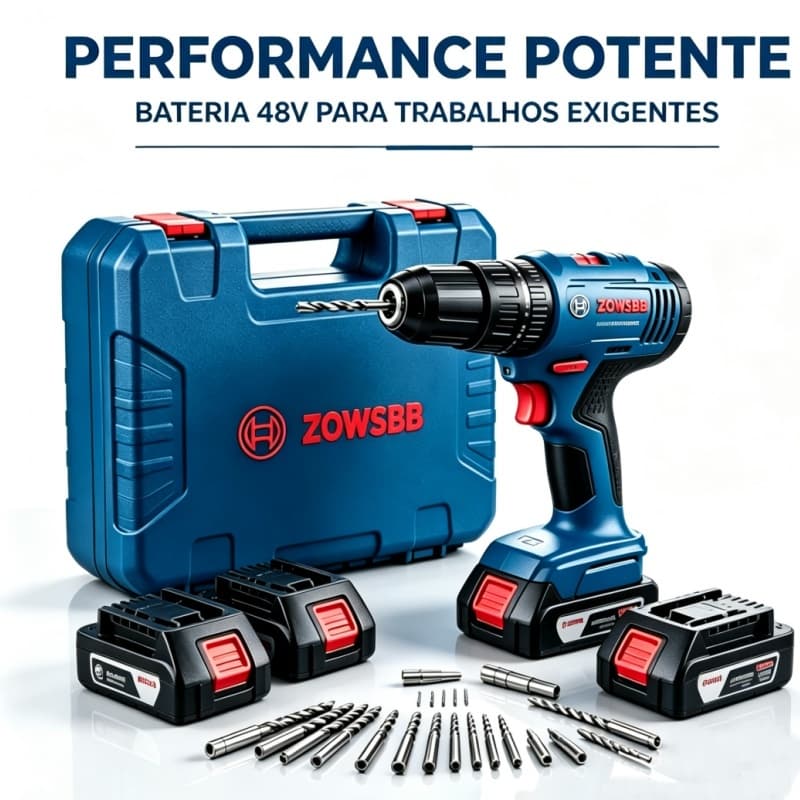 Furadeira  Original 48V Alta Potência Multifuncional Perfura e Aparafusa Resistente Obra e Residencial Envio Rápido