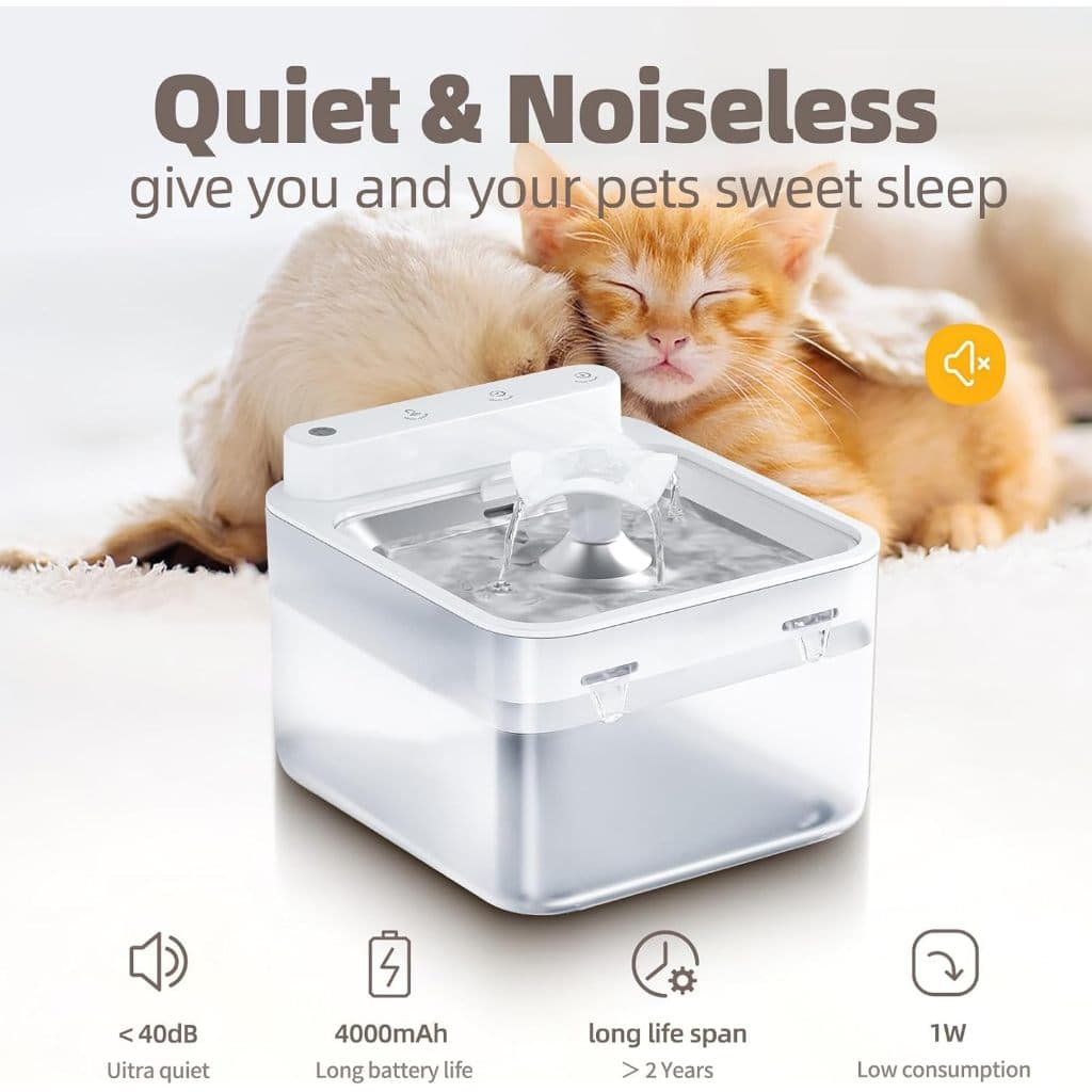 Fonte De Água Para Animais De Estimação , Sem Fio , 3L , Gato , Cachorro , Filtro De 4 Camadas , Ultra Silencioso , Bate