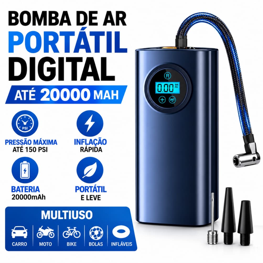 150PSI Display Digital Bomba de Ar Elétrica Sem Fio Pneu Inflator Motocicleta Carro Bcicleta Compressor de Ar Portátil