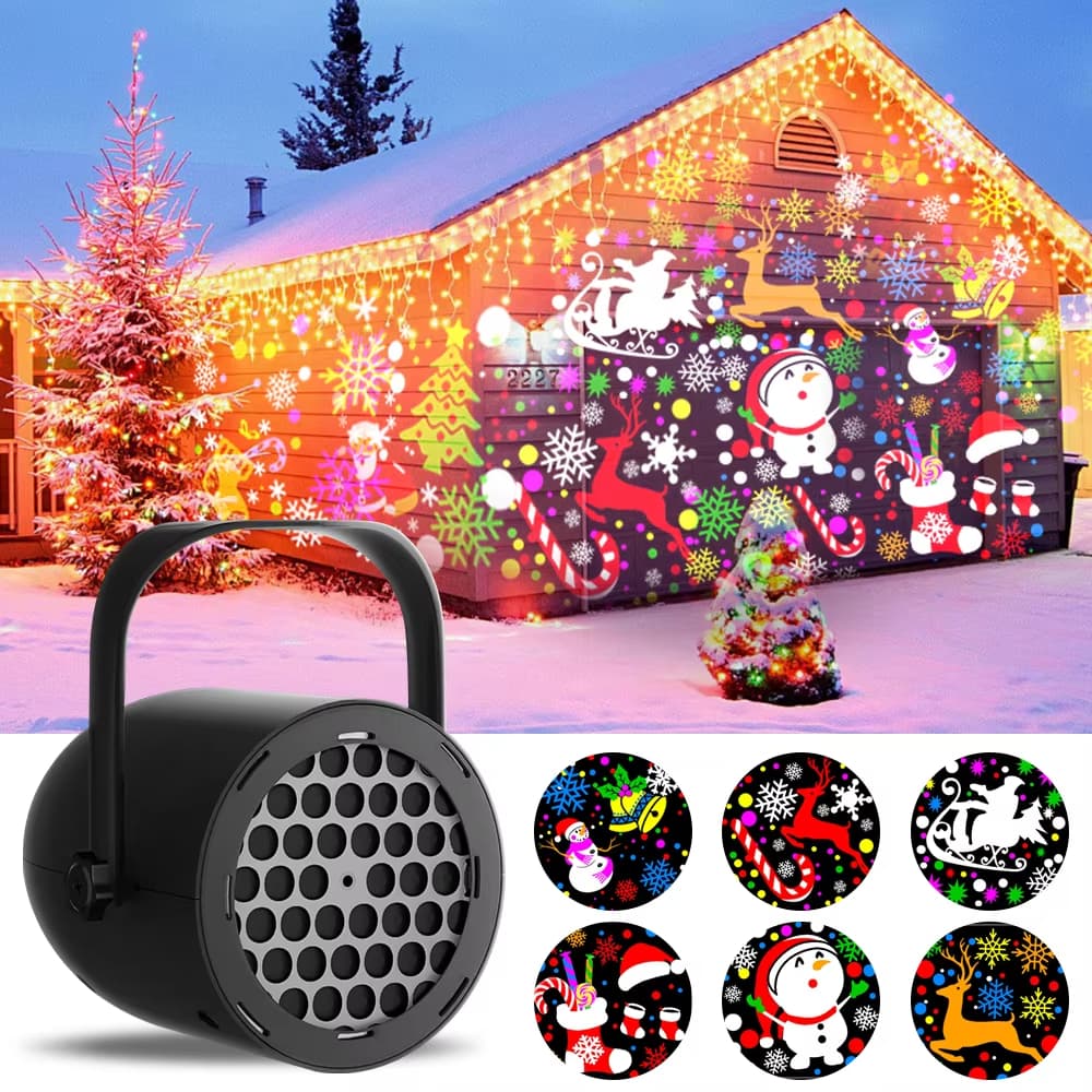 Natal Led Luzes De Floco De Neve Projetor Para Jardim Interno/Externo Pátio Quintal Casa Parede De Férias O Ano Novo