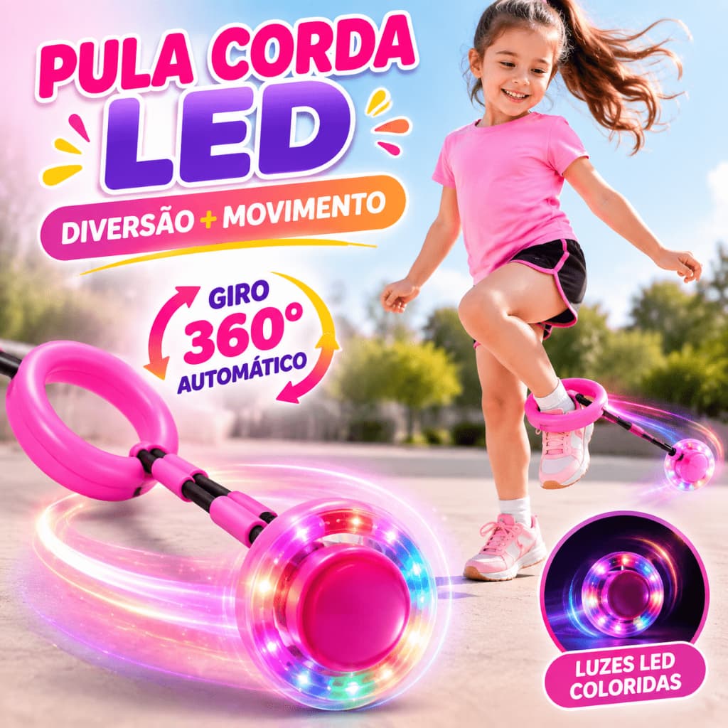 Pula Corda Giratório Com Led Gira Pula Corda LED Pisca/Pisca Brinquedo Infantil Pula Corda Exercício