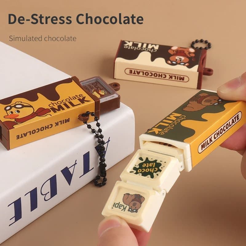 Simulação divertida chaveiro de Chocolate pingente quebrando brinquedo de descompressão divertido