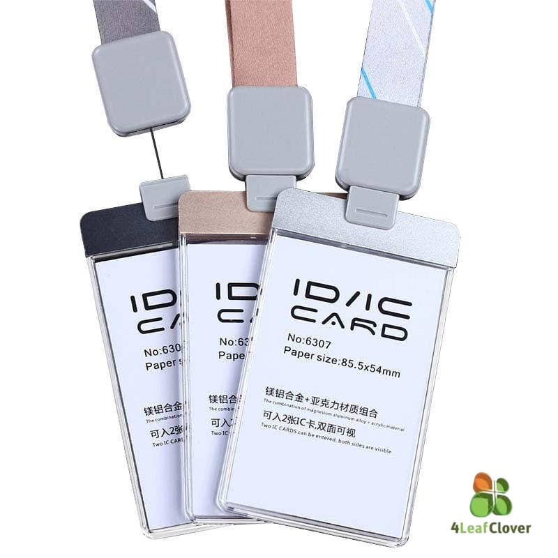 Porta-Cartões Retrátil Fivela Com Cordão De Crachá De Metal , Suporte Para Cartão De Identificação De Fácil Puxar Corda