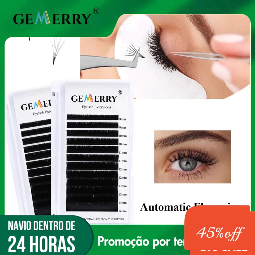 GEMERRY Fácil Ventilador Cílios Extensões Auto Florescendo Natural Russo Volume Falso Marta Ventilação Suprimentos