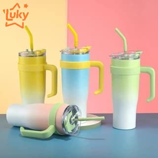 Copo Térmico Garrafa Com Tampa e Canudo 1.2Litro 1200ML