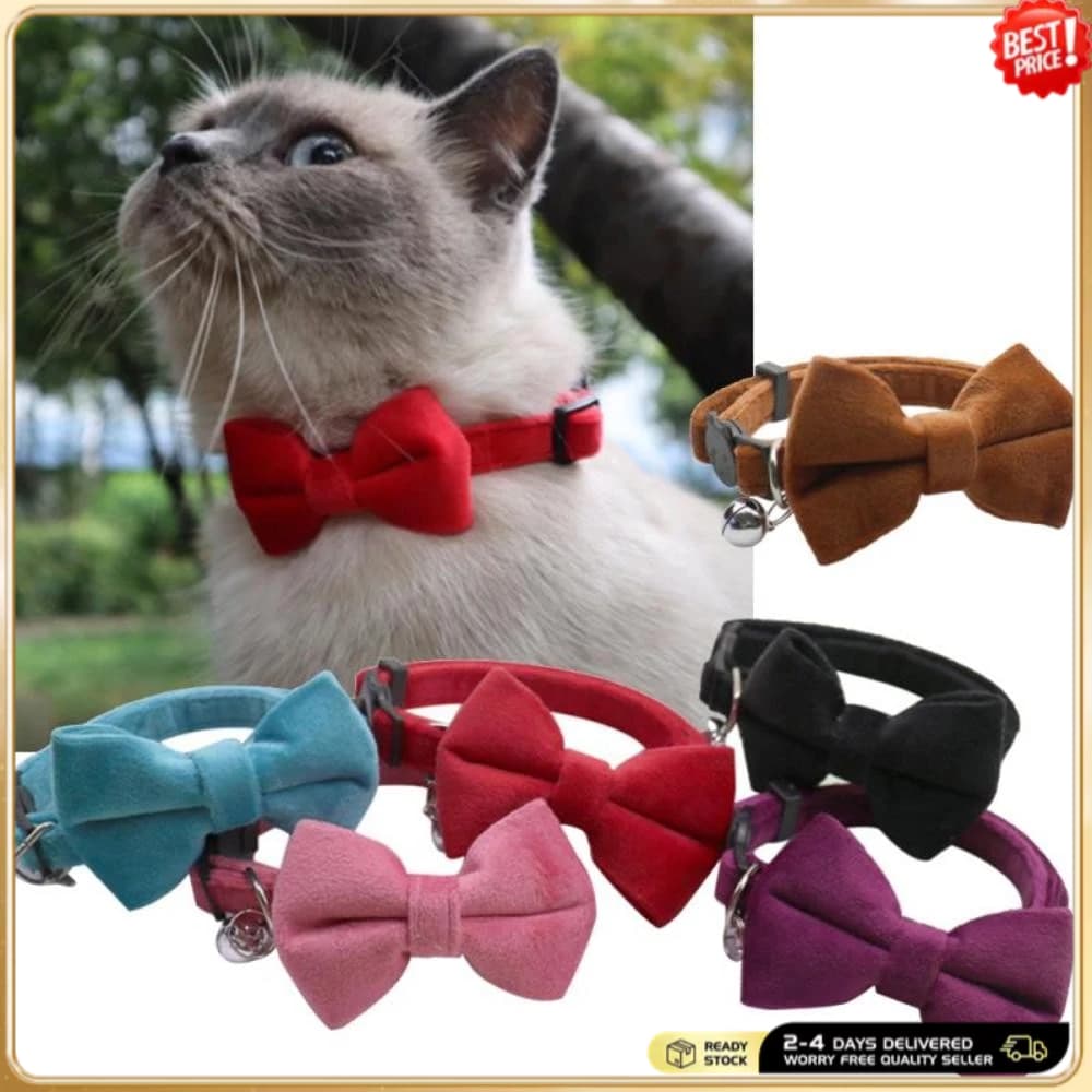 Coleira De Cachorro Com Gravata Borboleta-Ajustável Para Animais De Estimação Cães Fivela De Plástico , Padrão Elegante