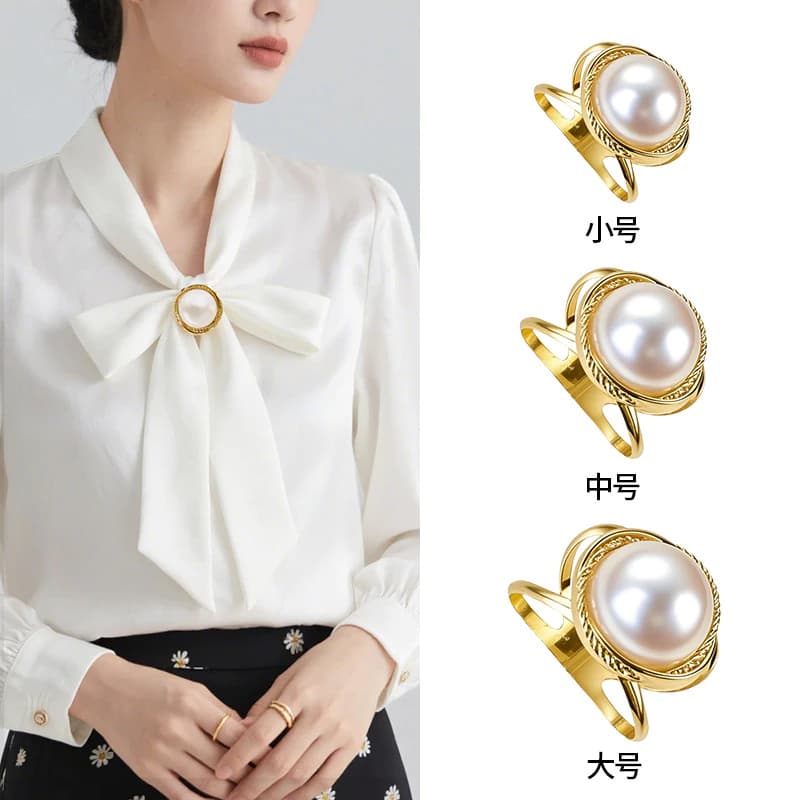 Fivela de lenço de pérola simples e elegante camélia xale fivela decorativa roupas canto camiseta cinto fivela atada