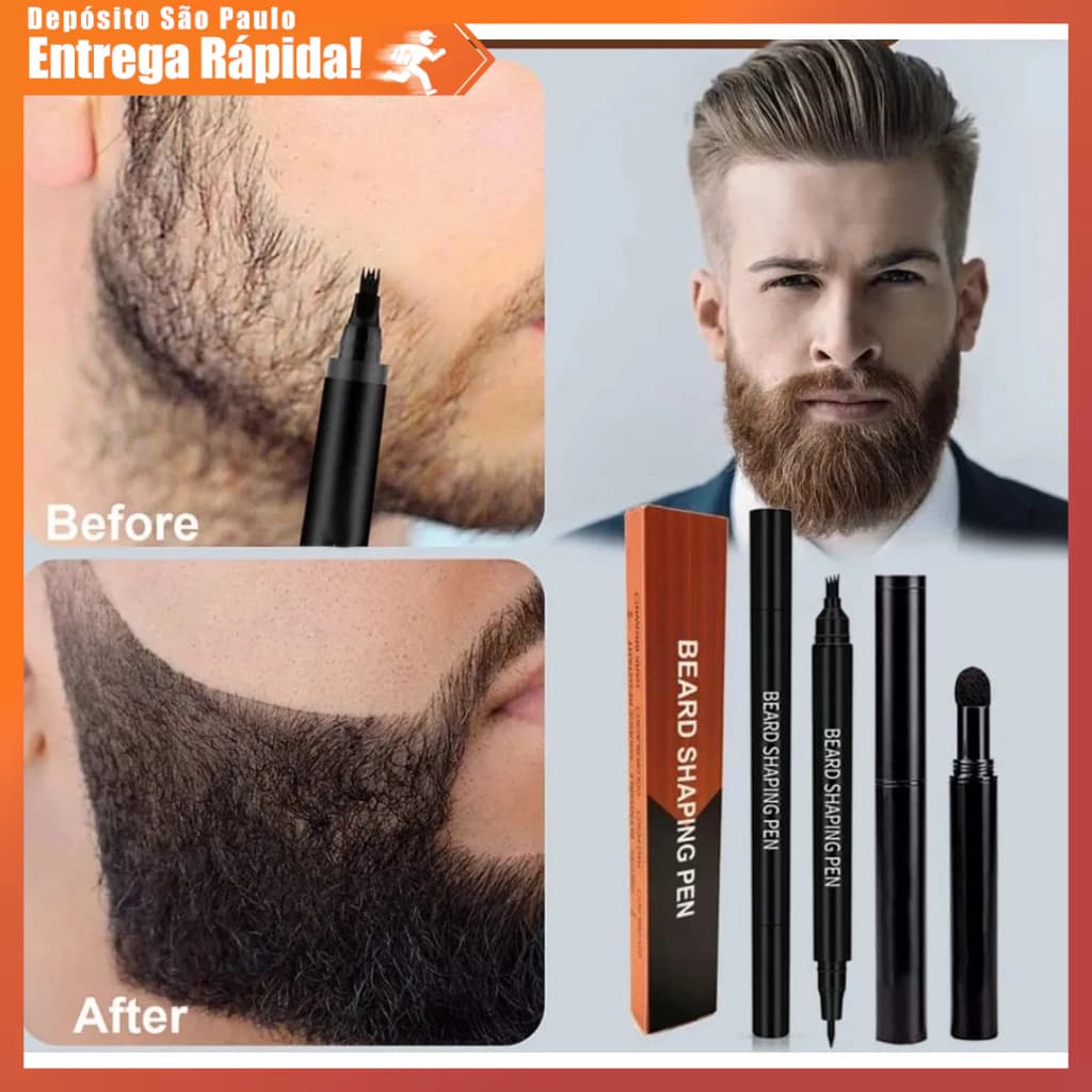 Caneta Preenchimento Sobrancelha Barba Kit Pincéis Microblading Maquiagem Profissional Premium Beauty