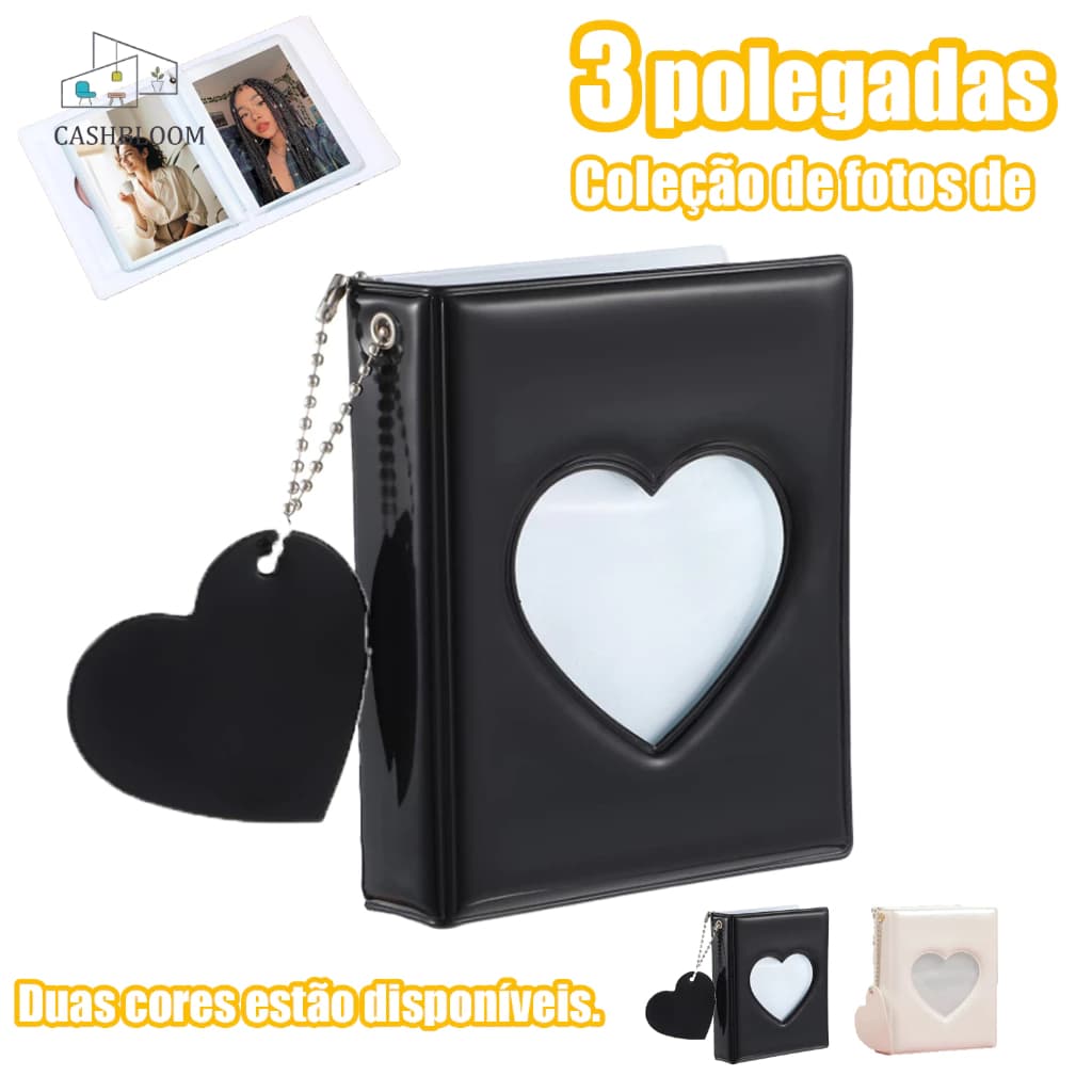Álbum De Fotos Hollow Love Heart Cover-Photocard E Instax Mini Holder , Livro De Coleta De Cartão K-pop , Fofo Para Arma
