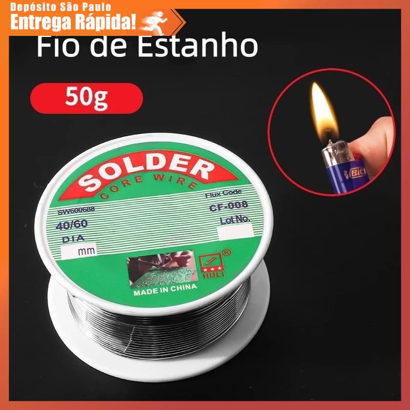 Rolo Solda Estanho 50g Profissional | Fio 1mm | Eletrônica Reparo DIY Residencial Premium Hobby