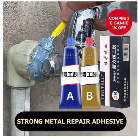 Cola De Fundição AB Cola de Reparo Rápido para Metal e Plástico - Adesivo AB para Soldagem a Frio