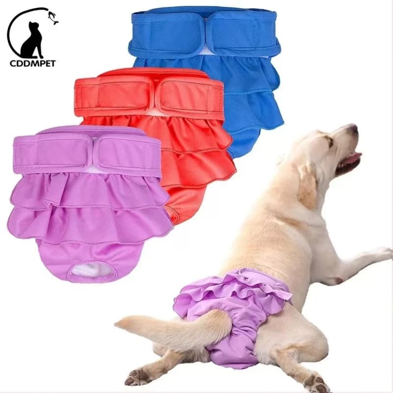 Pet Fisiológico Lavável Das Calças Da Calcinha Do Cão Para Fraldas Dos Cães Pequenos E Grandes