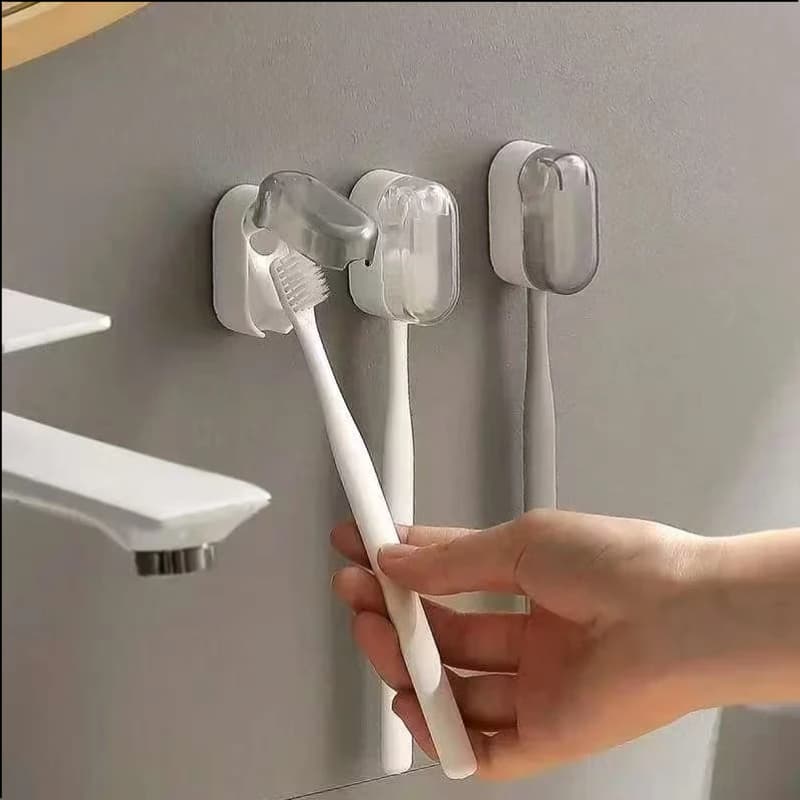 Suporte De Escova De Dentes Essencial Sem Poeira Para Casa Inovadora Design Elegante À Prova D'água Montado Na Parede