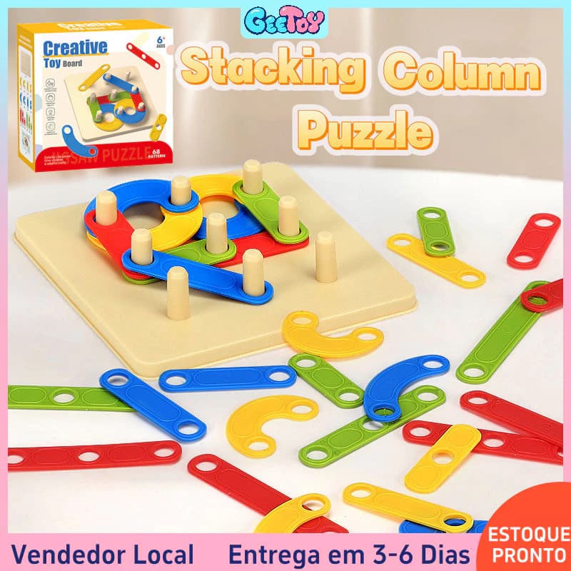Geetoy Brinquedos Criativos de Empilhar – Reconhecimento de Cores e Formas, Aprendizado Divertido para Crianças