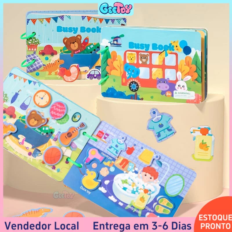 Livro de Atividades Montessori  Quebra-cabeça de Números e Correspondência para Leitura e Colagem, Brinquedo Educativo