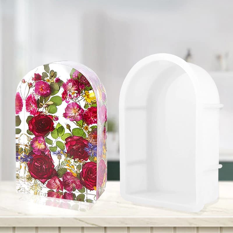 Molde de amostra grande epóxi de cristal DIY, arco de corpo hexagonal de Silicone redondo coração resina epóxi profundam