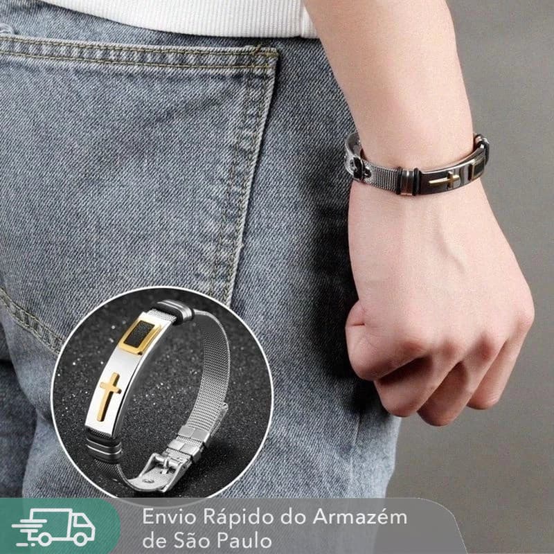 Hip Hop Rock Retro Masculino Pulseira De Aço Inoxidável Crusade Jóias Acessórios