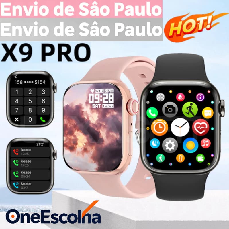✅São Paulo, Estoque Disponível !!! Smartwatch Original X9 Pro 45mm, Monitor de Pressão Arterial, Conexão Bluetooth