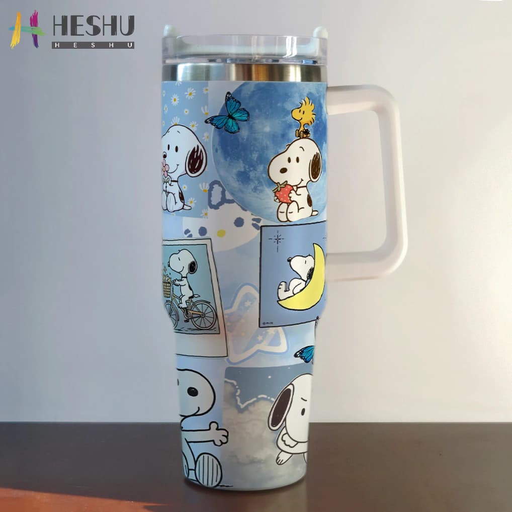 [Frete grátis] Copo de água Copo bonito dos desenhos animados Snoopy Copo de água Copo térmico de aço inoxidável Copo de
