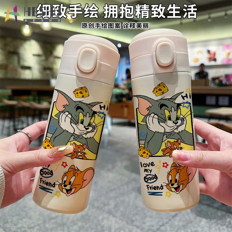 [Frete grátis] Copo de água Copo térmico Copo térmico de desenho animado Copo térmico Copo de café Copo térmico de gato