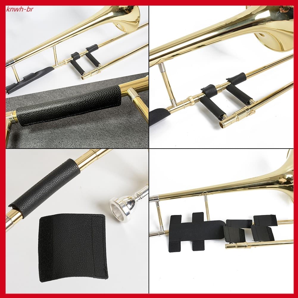 [br] Almofada De Proteção De Mão Para Trompete Em Couro Sax Trombone Capa Protetora Pescoço