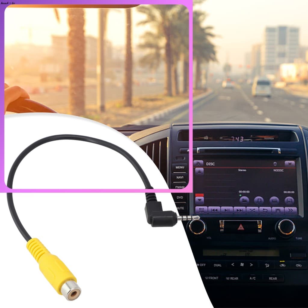 Para RCA 2.5mm AV Conversor Cabo Visão Traseira Do Carro Câmera De Estacionamento Reverso DVR