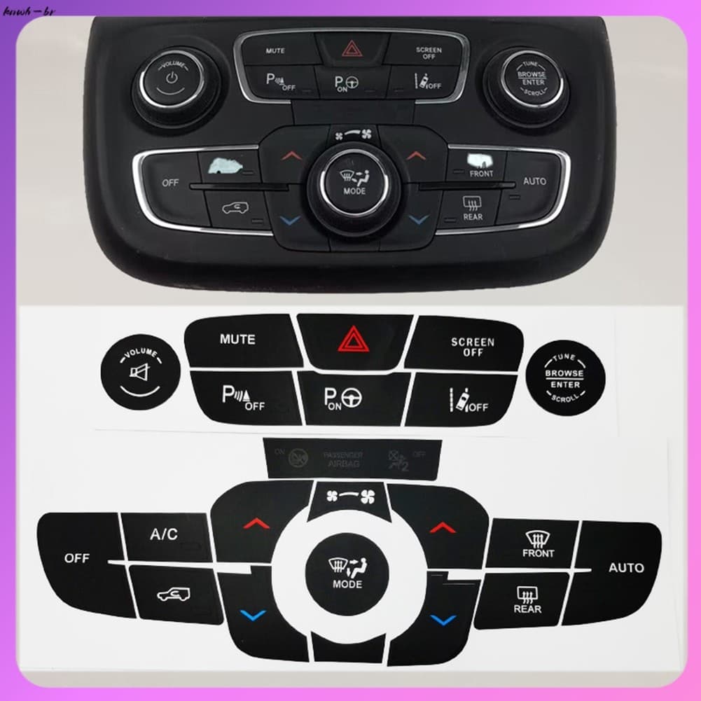 [xinping] Para Jeep Compass (2017-2021) Adesivo De Botão De Reversão De Ar Condicionado [knwh-br]