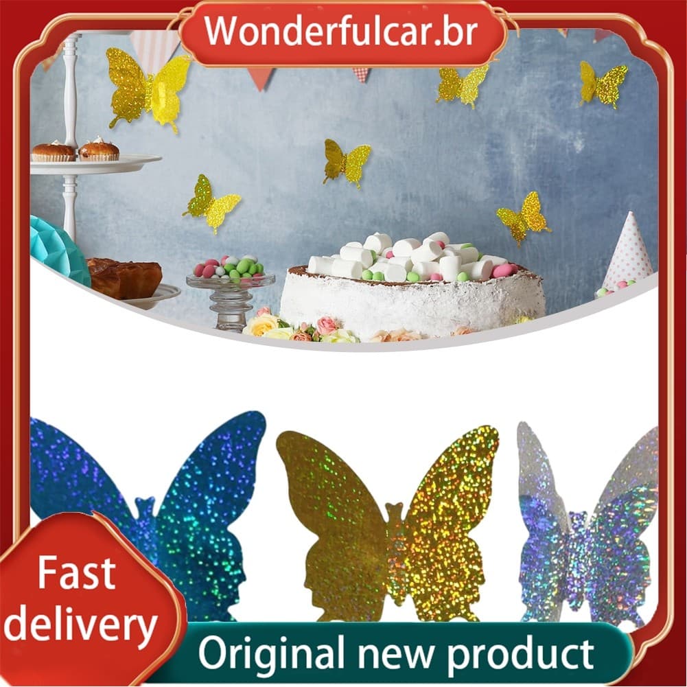 [WDFU] Decalque Adesivos De Parede Adesivo Quarto 12 Peças Borboleta 3D Decoração De Casa