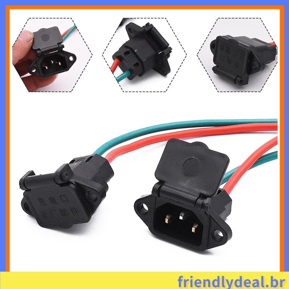 [FRND] Tomada De Carregamento De Veículo Para Scooter Elétrica , Conector De Fio Cabo De Carro E-bike