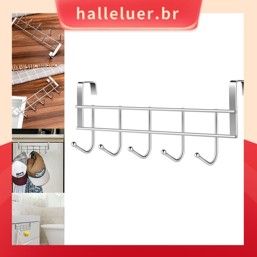 [HALE] 5 Ganchos Sobre A Porta , Cabide Para Sala De Lavagem , Suporte Armazenamento De Toalhas