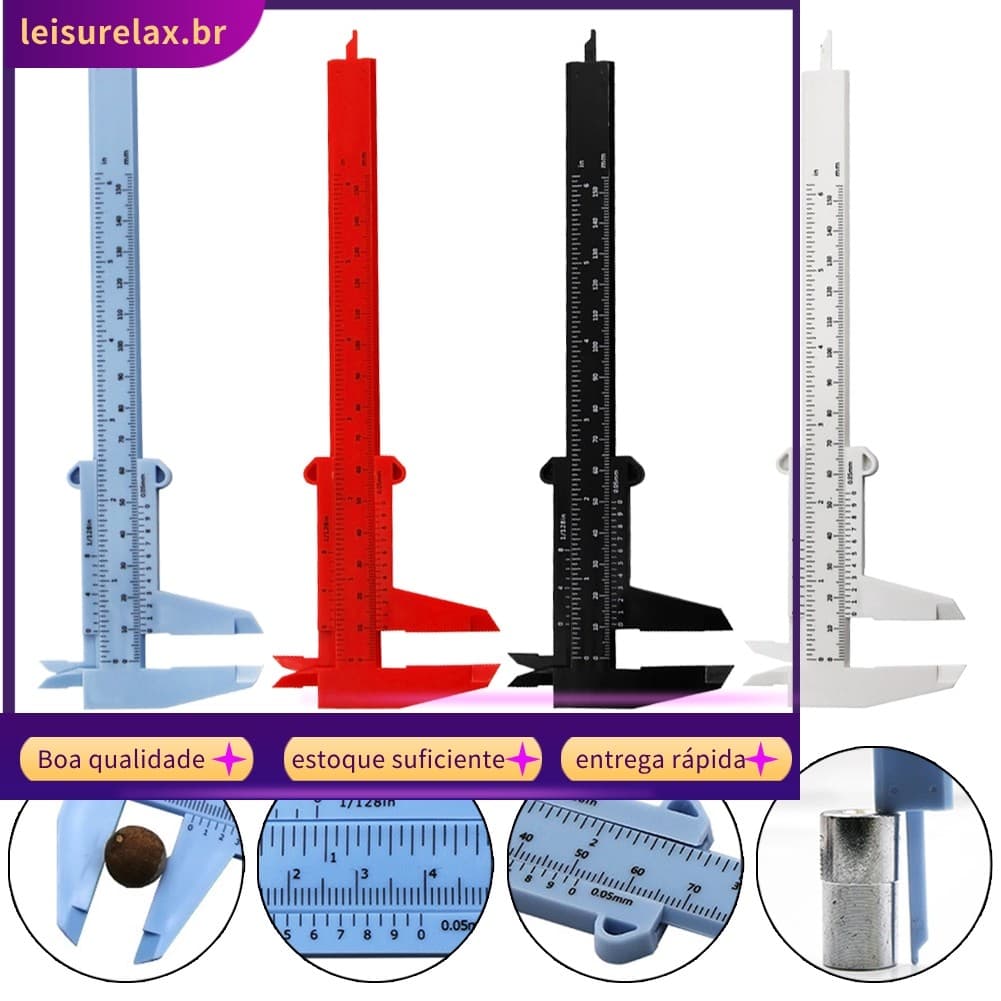 < SULA > 0-150mm Vernier Calipers Escala De Regra Dupla Ferramenta De Medição De Altura De Profundidade De Plástico