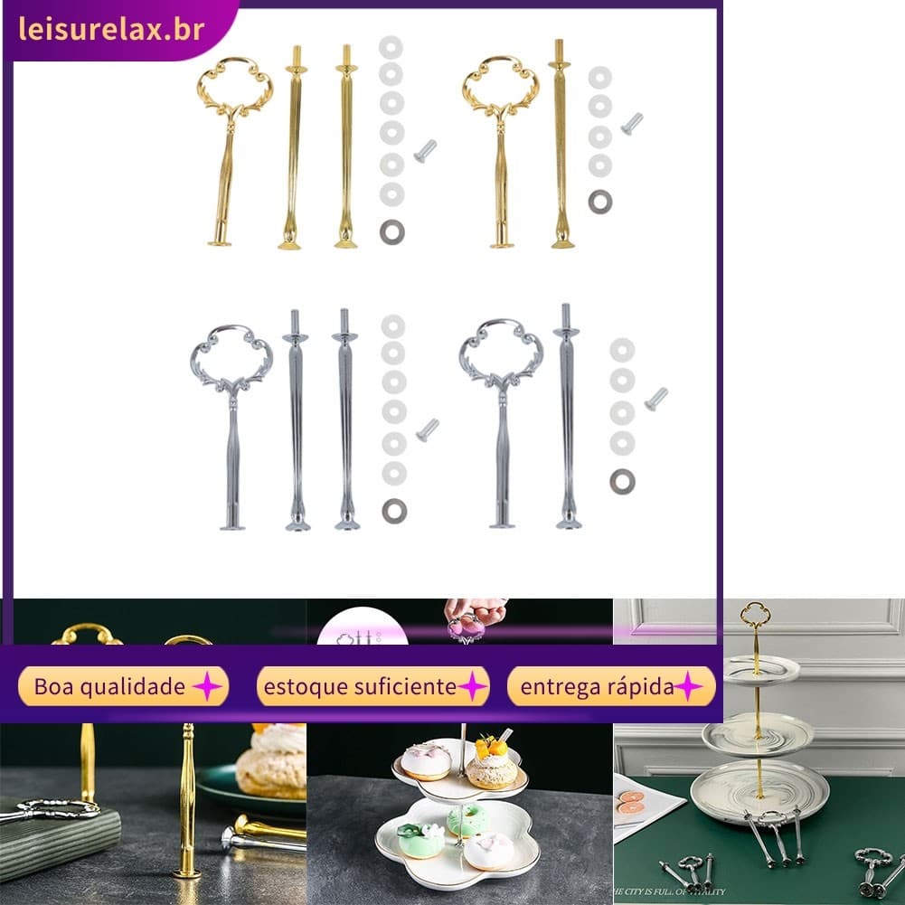< SULA > Para Prato De Bolo De 2/3 Camadas Suporte , Acessórios Cupcake , Festa De Casamento Dourada Prateada , Sem